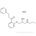 1-propanone, 1- [2- [2-hydroxy-3- (propylamino) propoxy] phényl] -3-phényl-, chlorhydrate (1: 1) CAS 34183-22-7